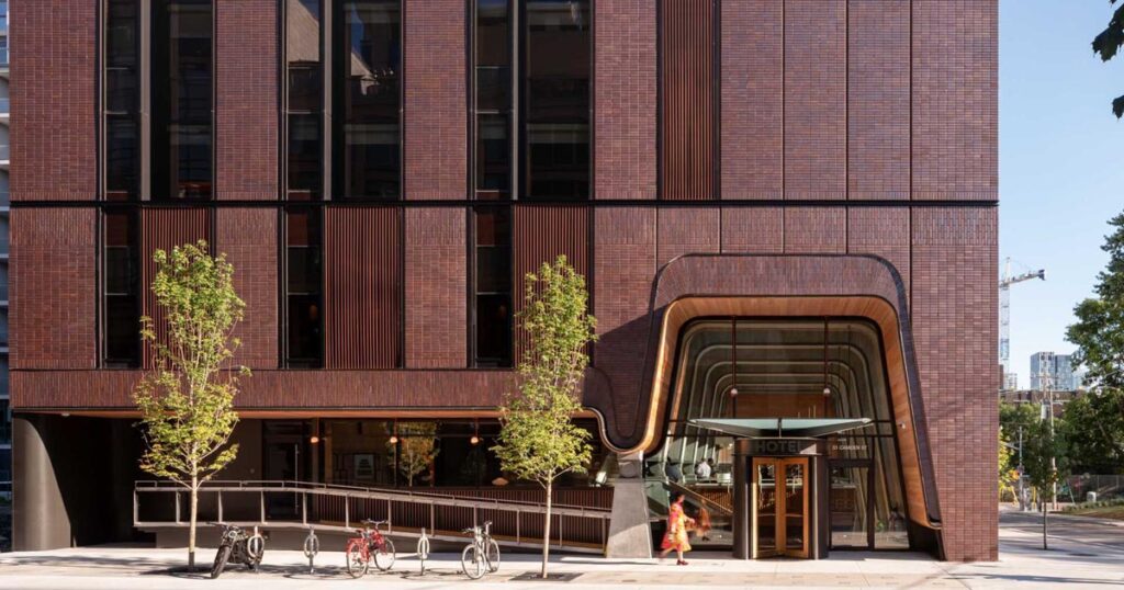 Patterned Brickwork Is Featured On The Exterior Of The Ace Hotel In 