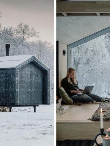 the-oak-lined-interior-of-this-cabin-is-a-warm-escape-from-the-weather-outside