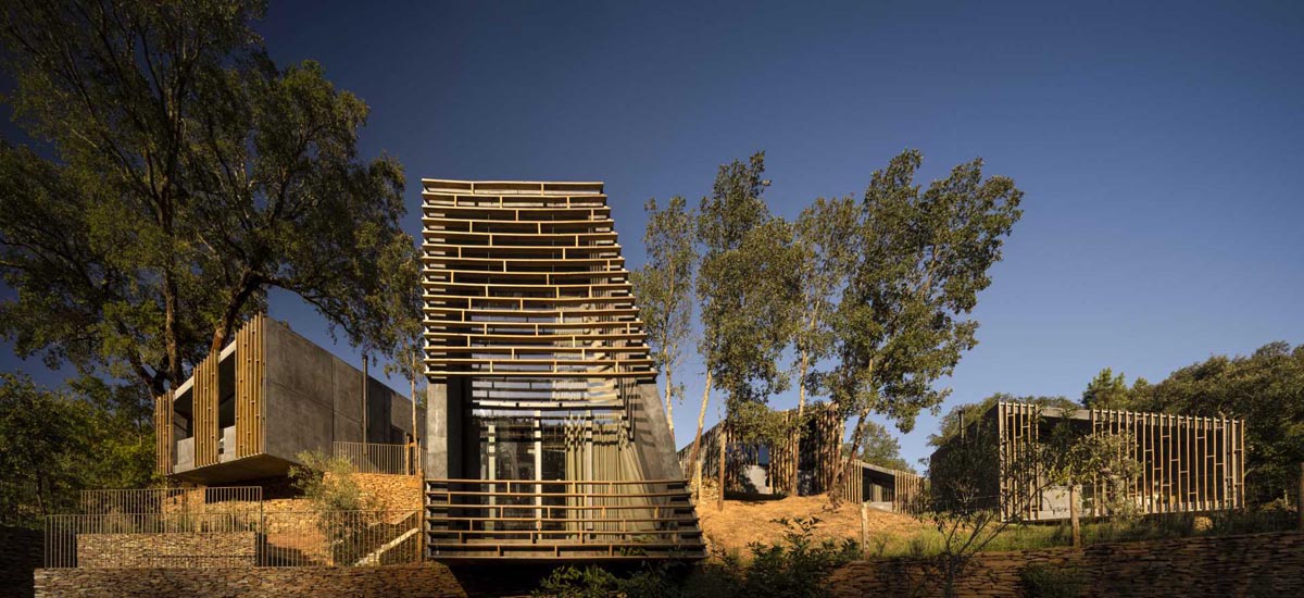 these-modern-concrete-cabins-were-designed-for-a-hillside-property-in-portugal